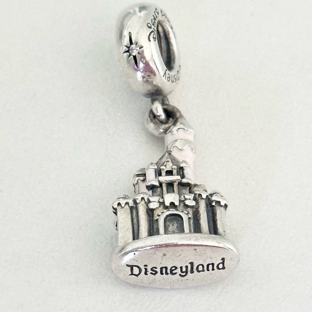 SOLDPandora Disney Parks Pink Enamel CZ Sleeping Beauty Castle Dangle Bead Charm